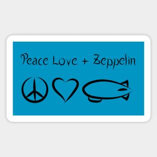 Peace Love & Zeppelin Magnet